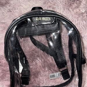 Nwot Steve Madden Transparent Backpack with Black Accents